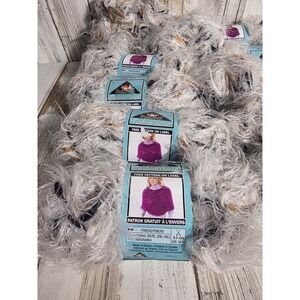 11 Skeins Phentex Fashion Seven Eyelash Yarn Ivory Bulky Weight 64yds Each